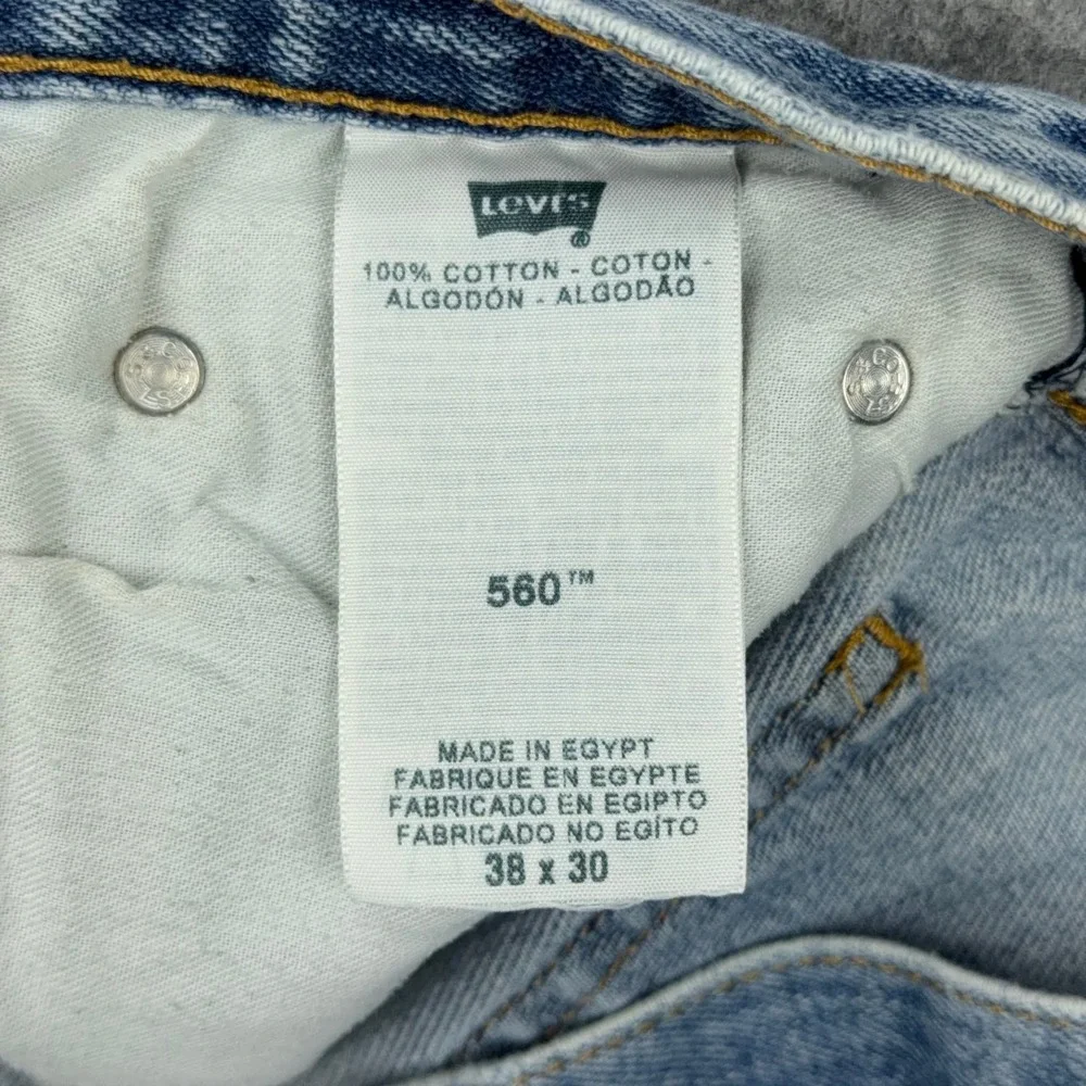 Levi's Jeans Mens 38x30 Light Wash 560 Comfort Fit Tapered Leg Cotton Denim 90s